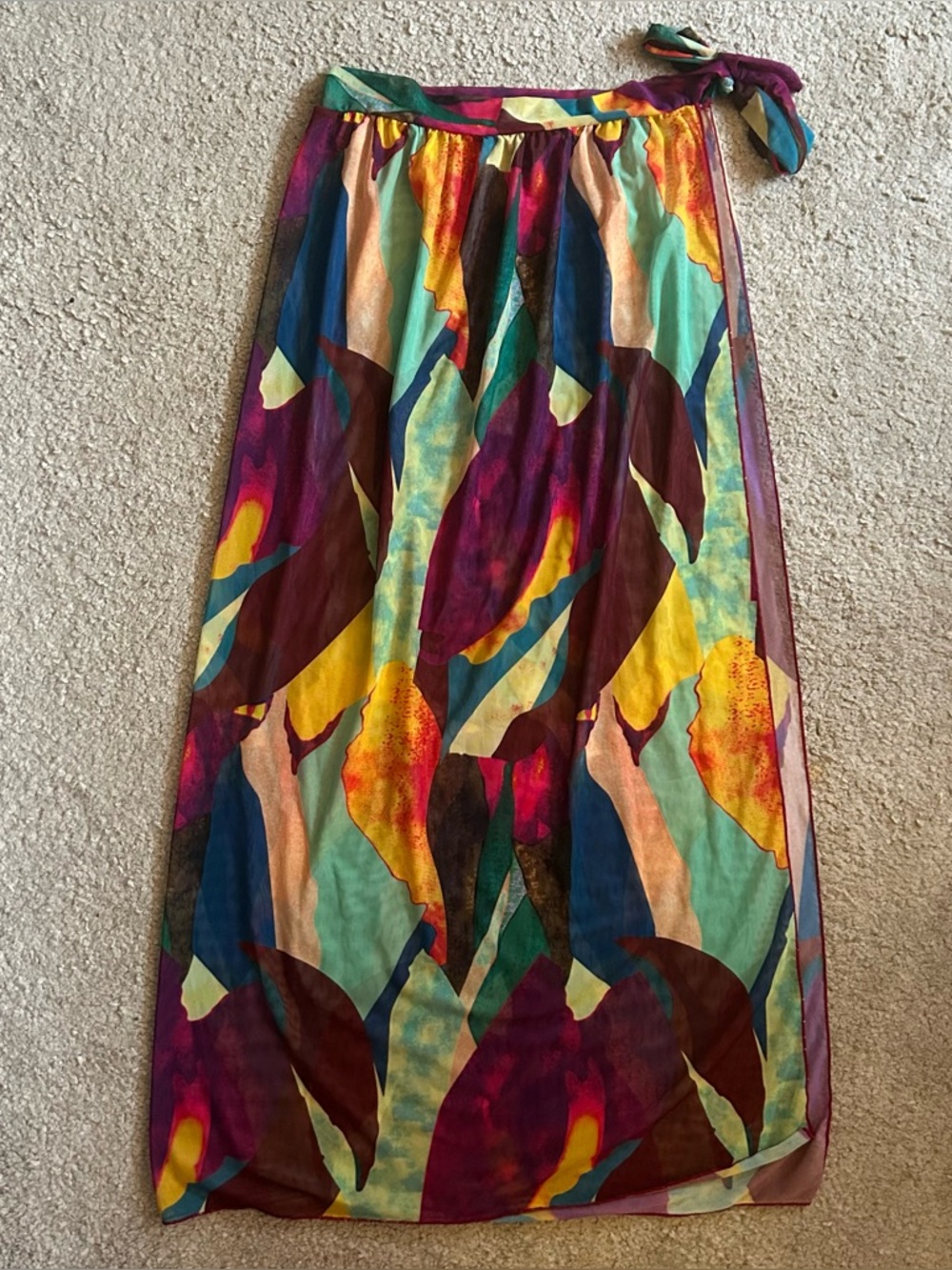 Colorful Mesh Wrap Coverup